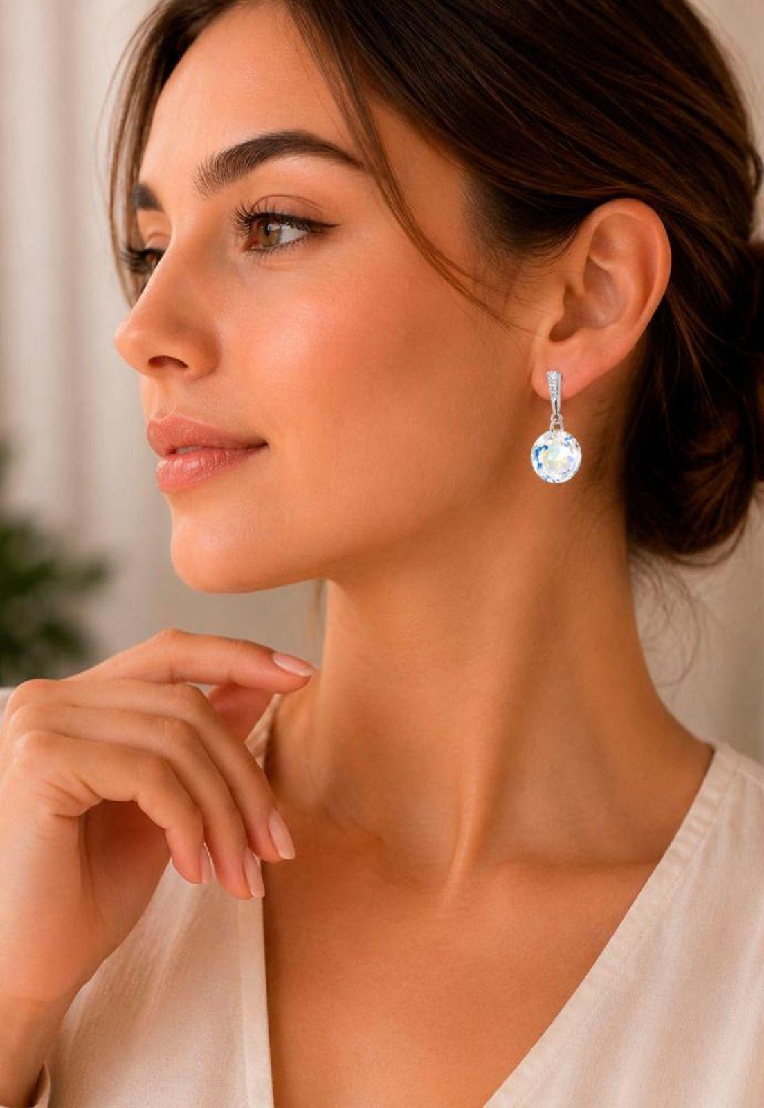 Aros Gracia Plata 925 Cristal Swarovski® Aurora Boreal-3