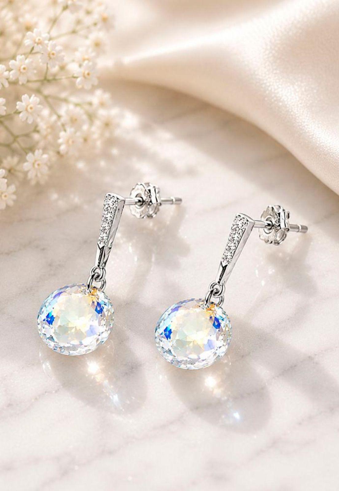 Aros Gracia Plata 925 Cristal Swarovski® Aurora Boreal-6