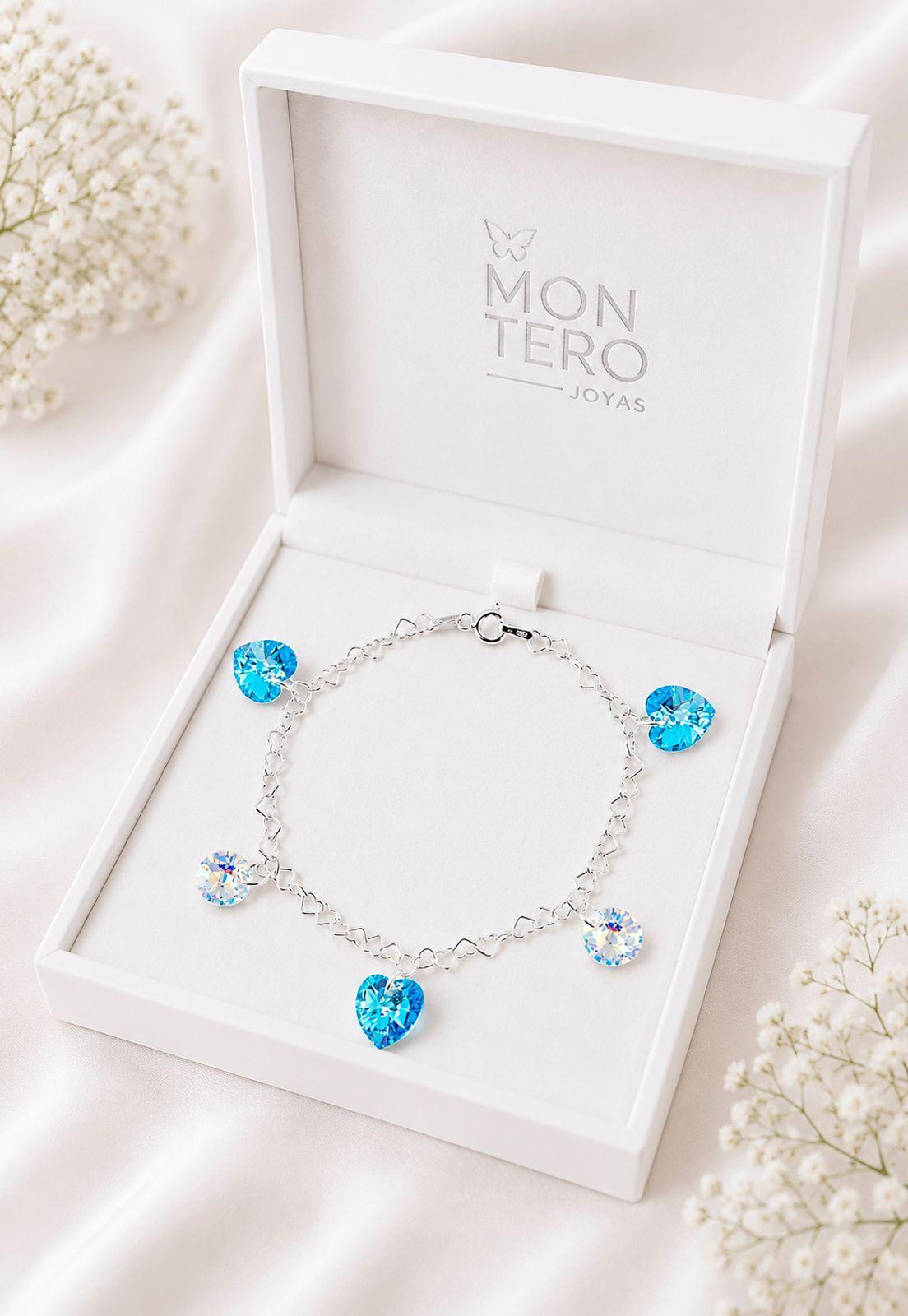 Pulsera Romance Plata 925 Cristal Swarovski® Aquamarine-2