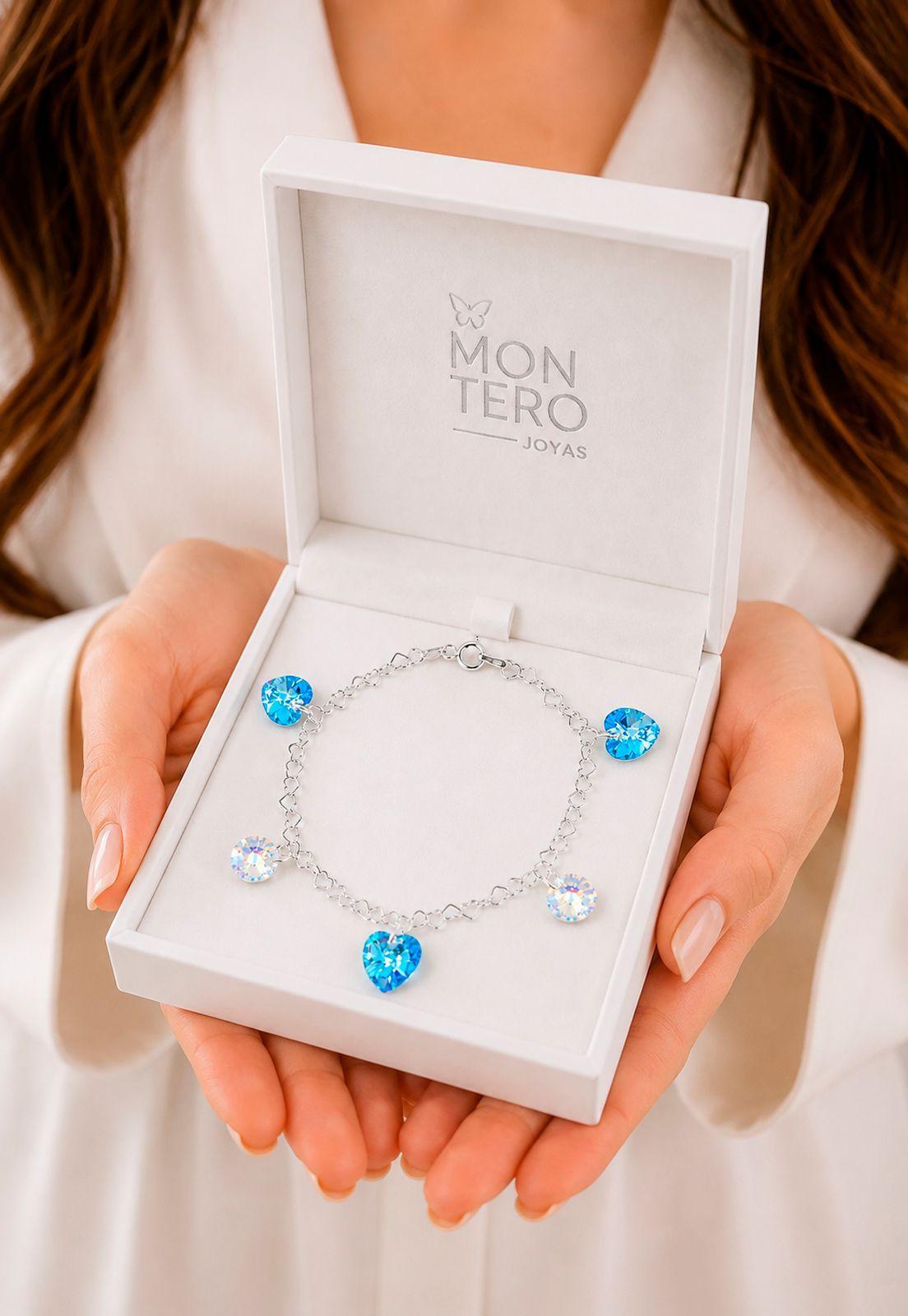 Pulsera Romance Plata 925 Cristal Swarovski® Aquamarine-4
