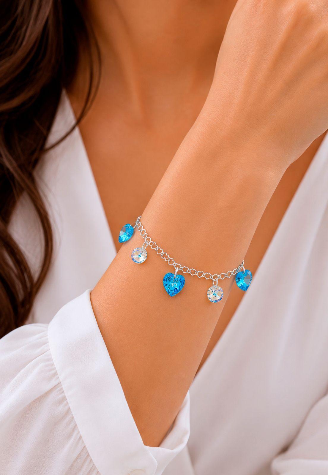 Pulsera Romance Plata 925 Cristal Swarovski® Aquamarine-5