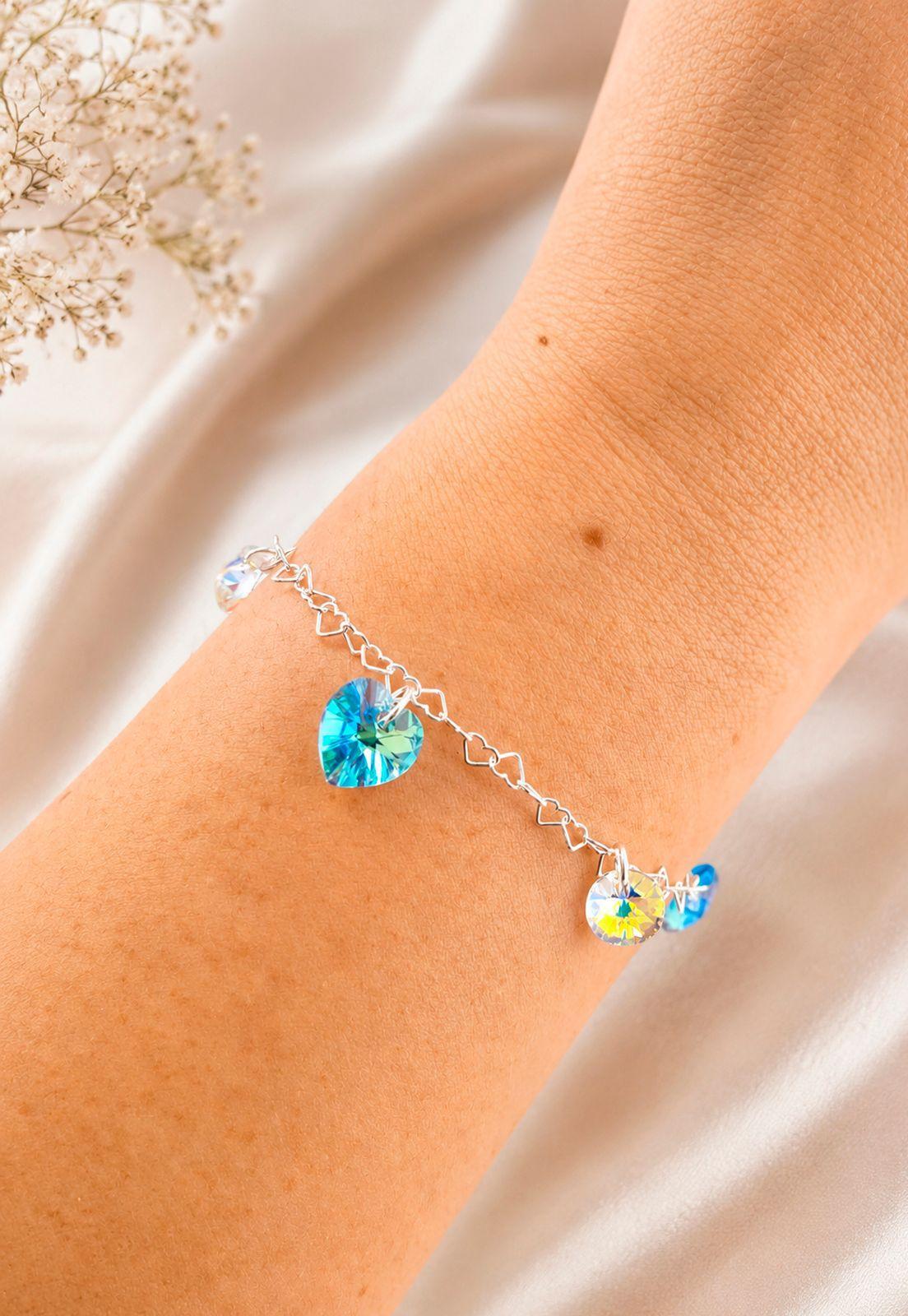 Pulsera Romance Plata 925 Cristal Swarovski® Aquamarine-6