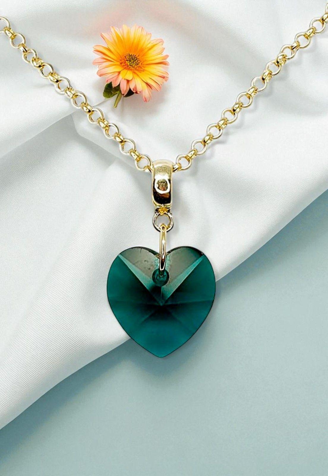Collar Gran Romance Gold 24K Cristal Genuino Emerald-2