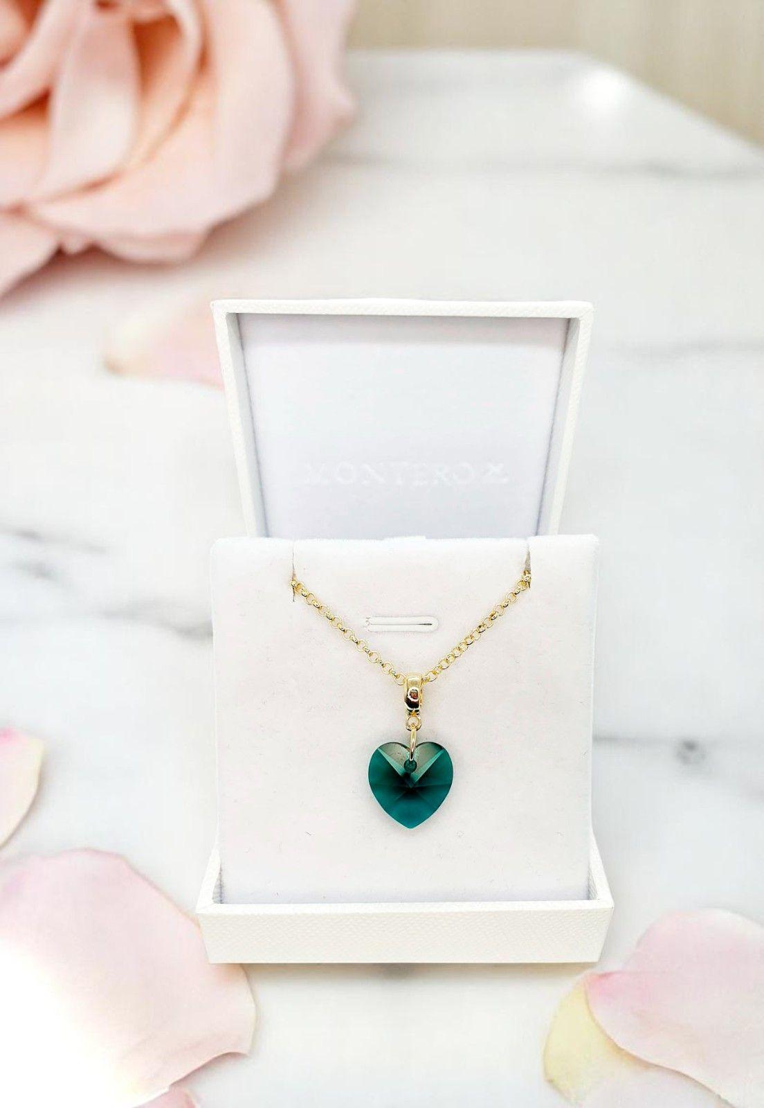 Collar Gran Romance Gold 24K Cristal Genuino Emerald-3