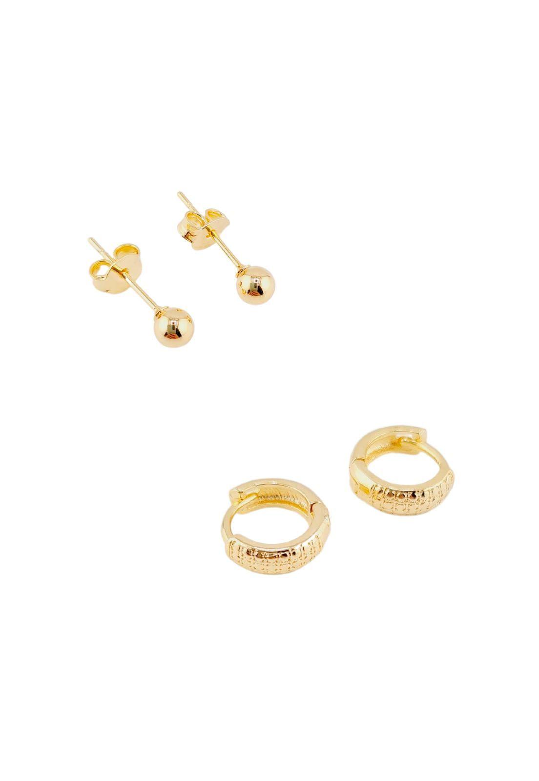 Pack Aros de Plata Con Baño de Oro 24k Classic-1