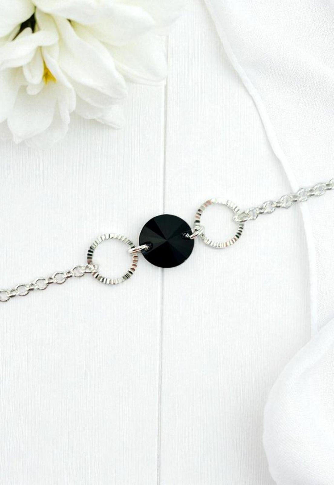 Pulsera Rafaela Plata 925 Cristal Swarovski® Jet-2