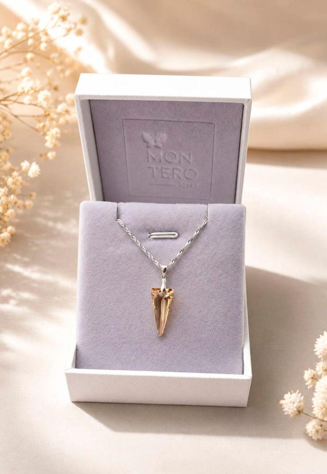 Collar Sevilla Plata 925 Cristal Swarovski® Golden Shadow-2