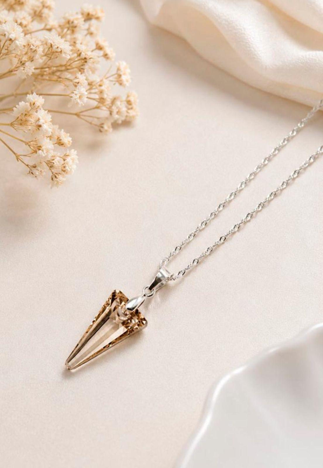 Collar Sevilla Plata 925 Cristal Swarovski® Golden Shadow-3
