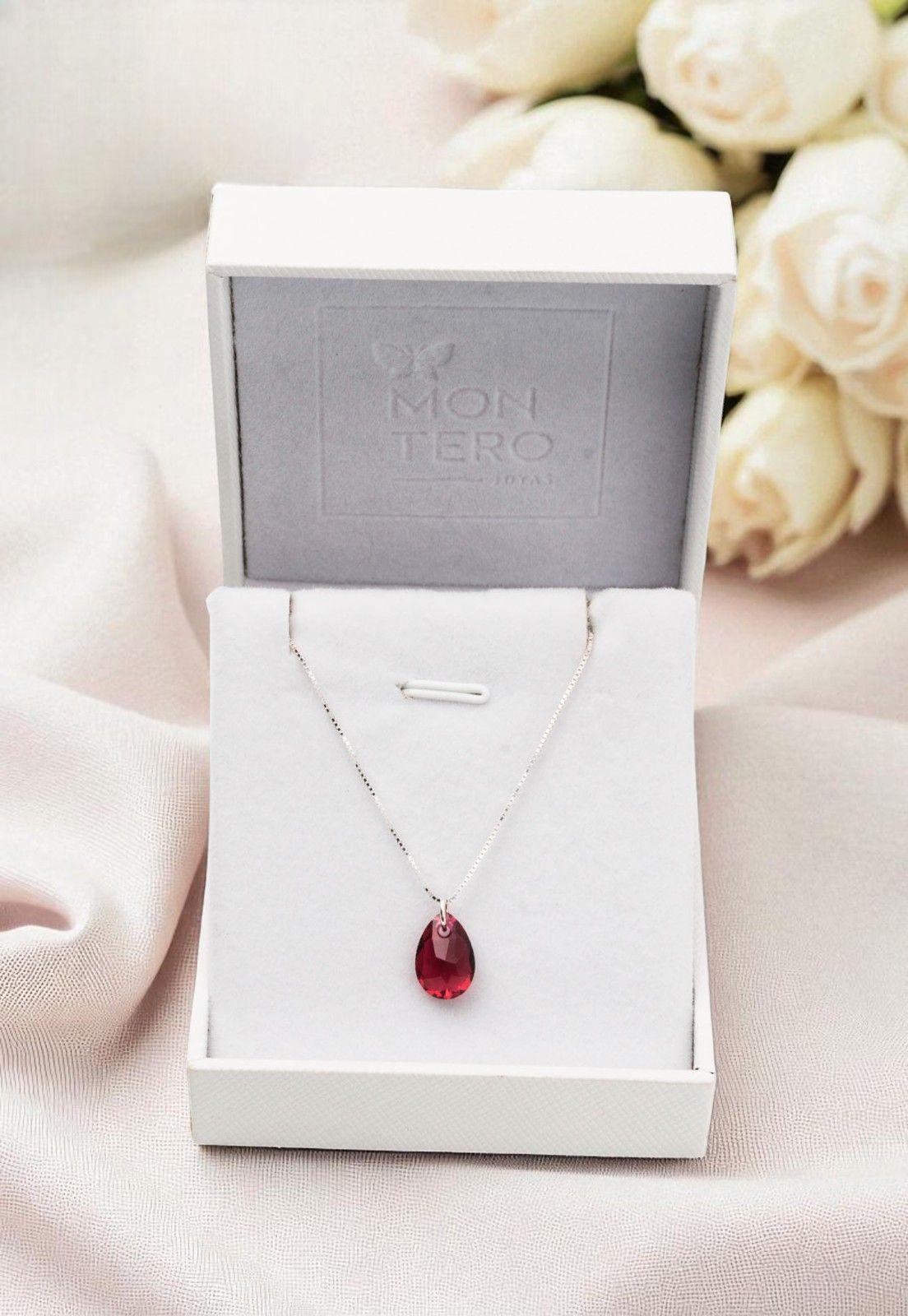 Collar Gota de Luz Cristales Genuinos Scarlet -3