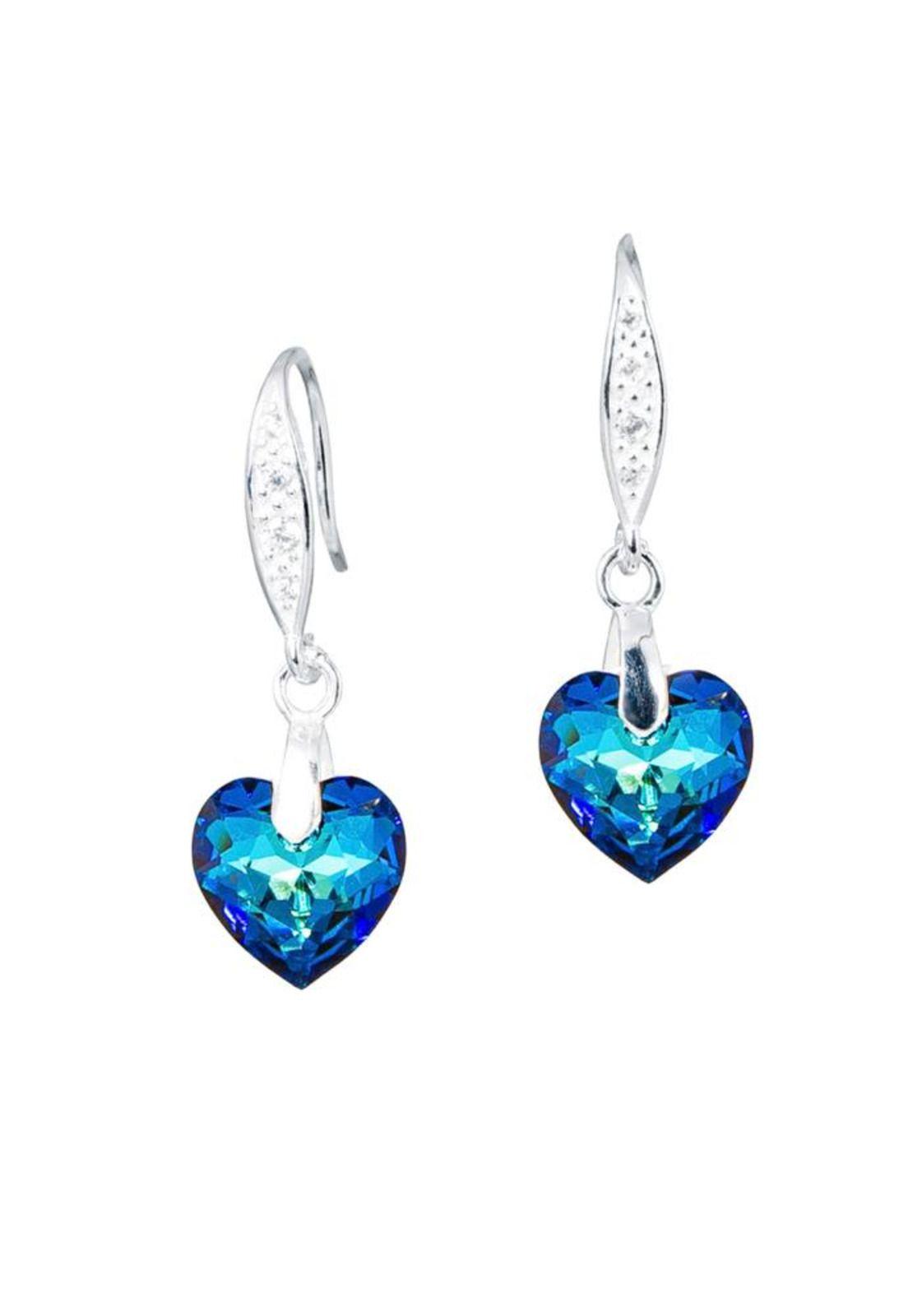Aros Amor Plata 925 Cristal Swarovski® Bermuda Blue-0