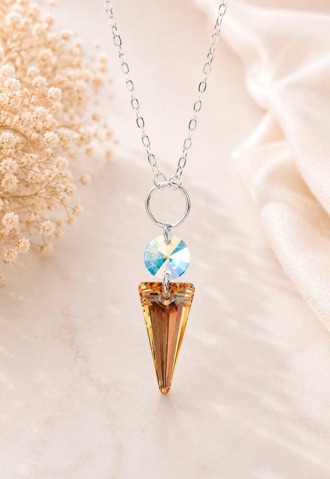 Collar Mystic Plata 925 Cristal Swarovski® Golden Shadow-4