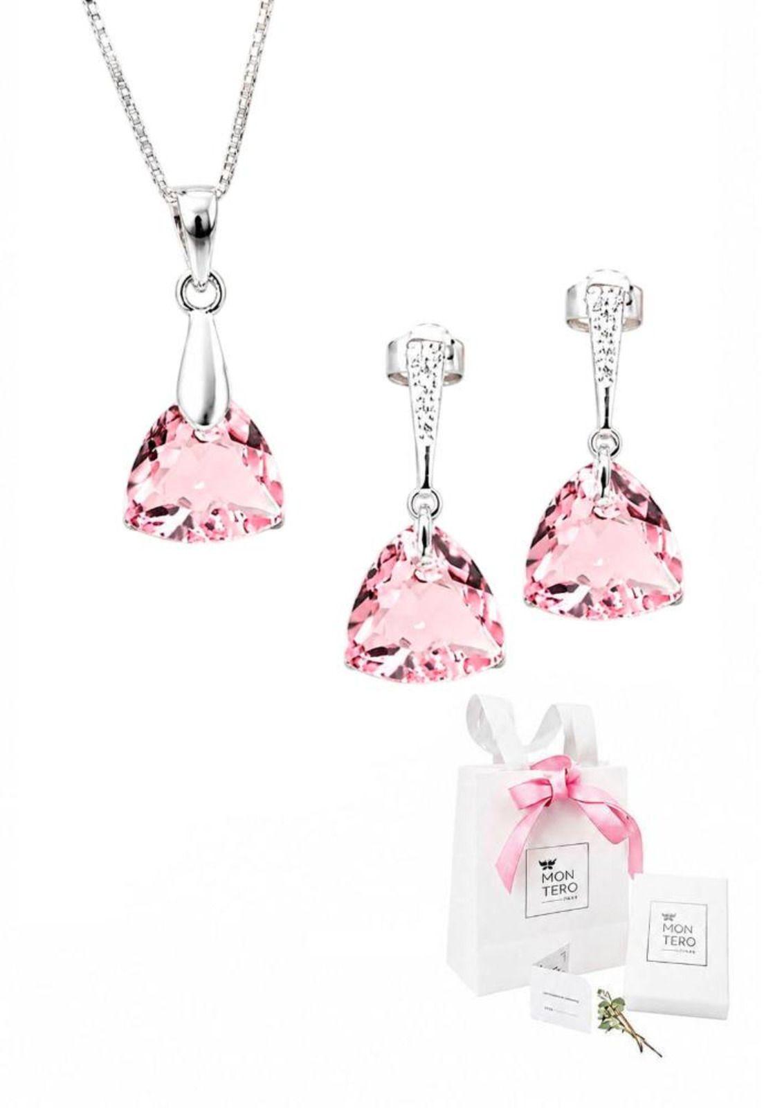 Conjunto Camila Plata 925 Cristal Swarovski®  Light Rose-6
