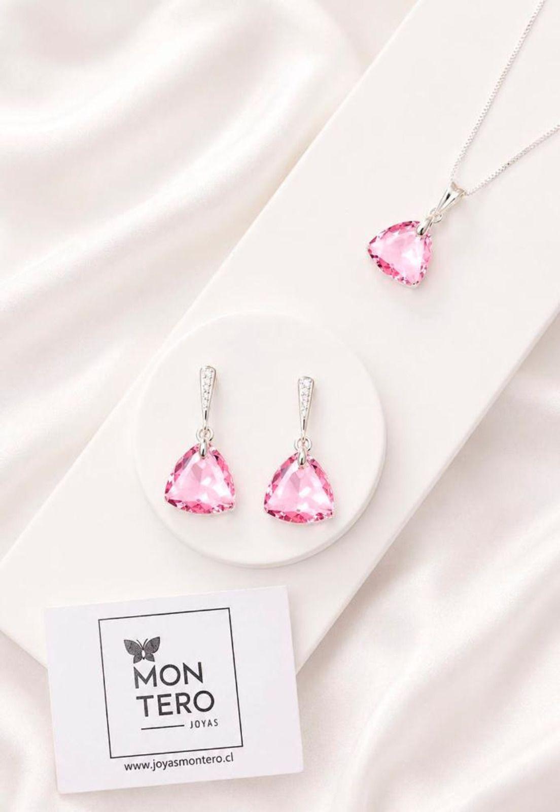 Conjunto Camila Plata 925 Cristal Swarovski®  Light Rose-7