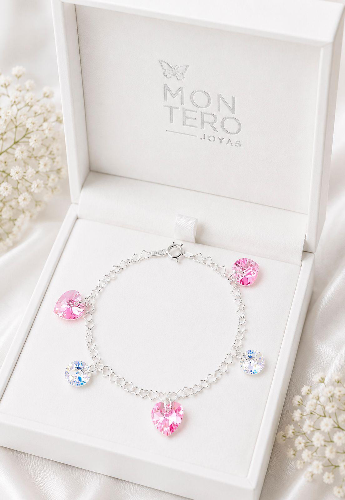 Pulsera Romance Plata 925 Cristal Swarovski® Rose-2
