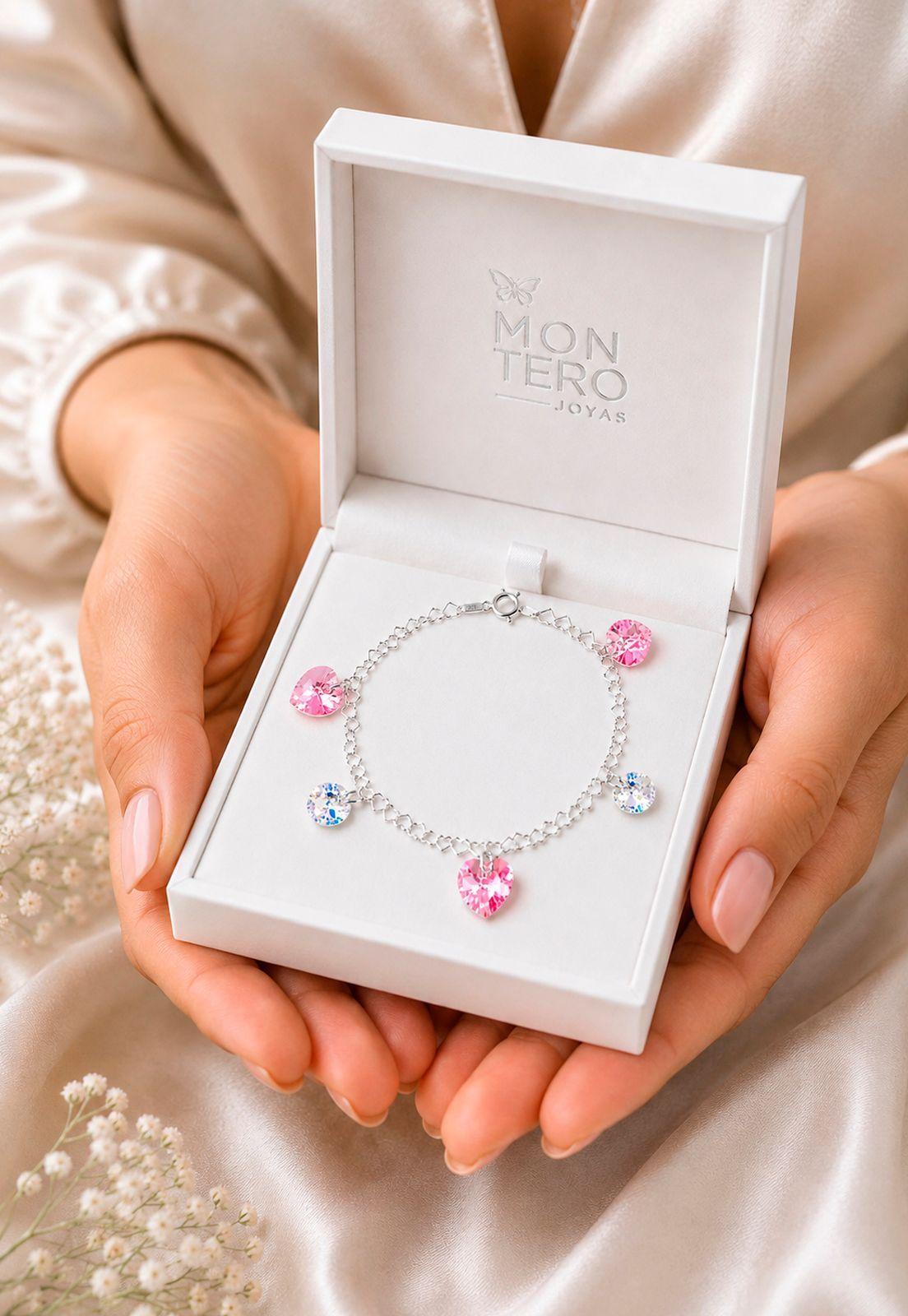 Pulsera Romance Plata 925 Cristal Swarovski® Rose-5