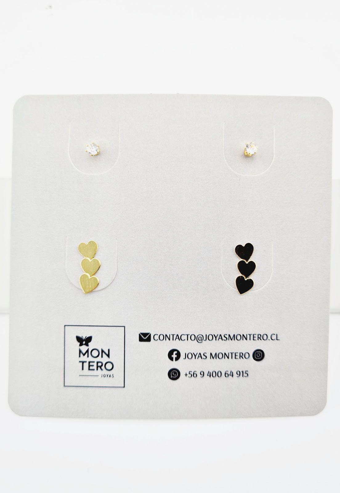 Pack Aros de Plata Con Baño de Oro 24k Love-5
