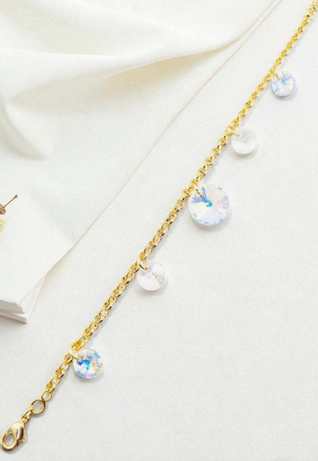 Pulsera Nepal Gold 24K Cristal Swarovski® Aurora Boreal-3