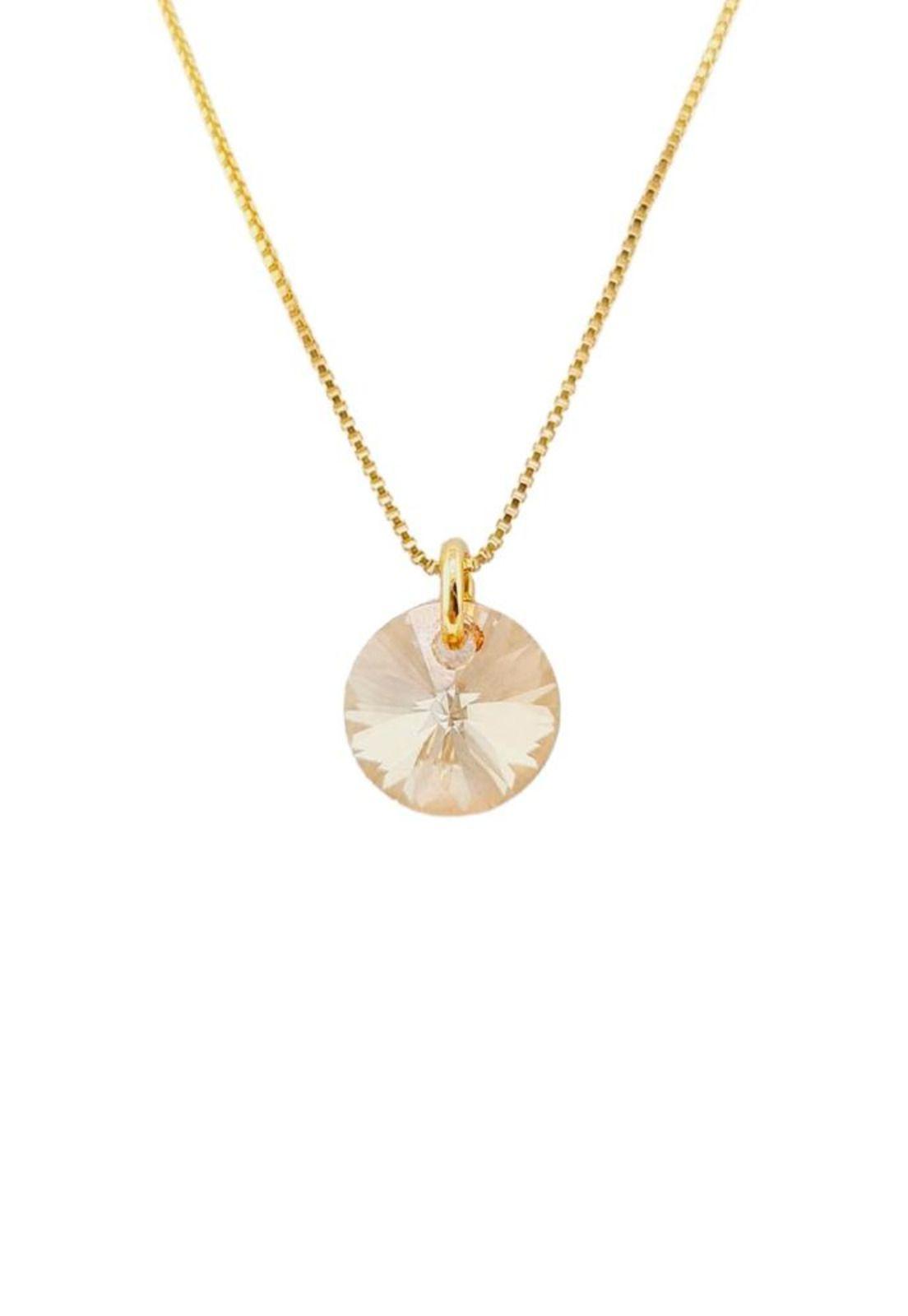 Collar Punto de Luz Gold 24k Cristal Swarovski® Golden Shadow-0