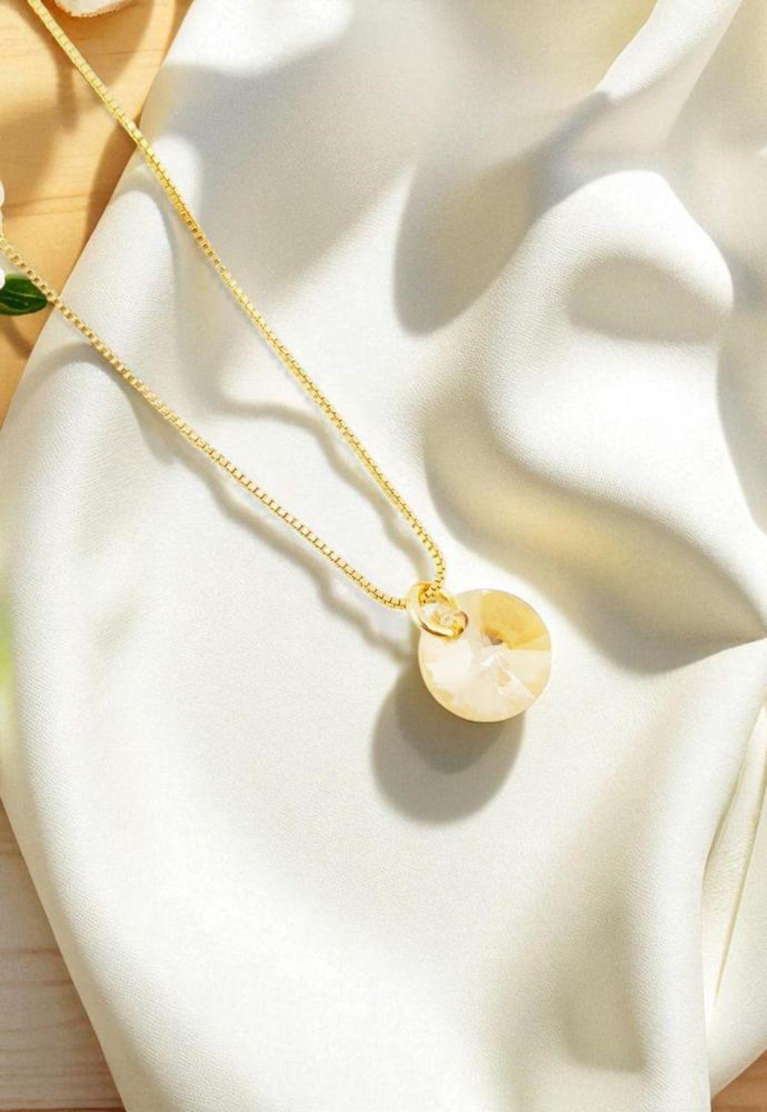 Collar Punto de Luz Gold 24k Cristal Swarovski® Golden Shadow-2