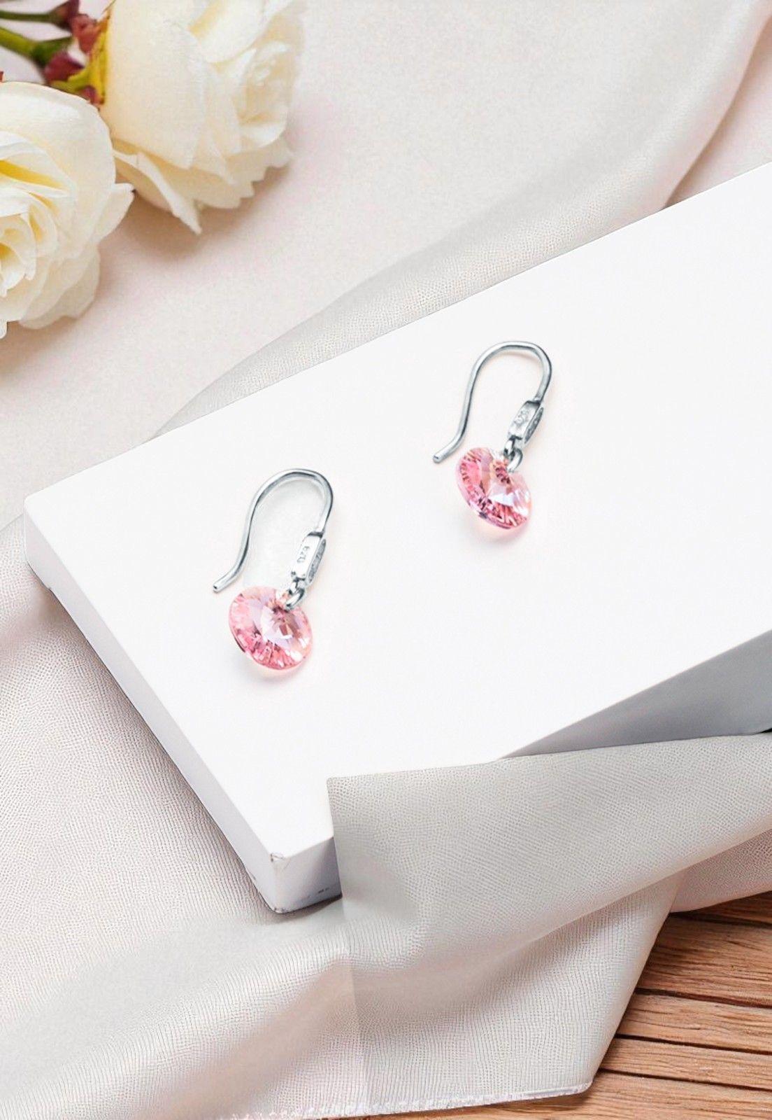 Aros Punto de Luz Circon Cristales Genuinos Rose Shimmer.-2