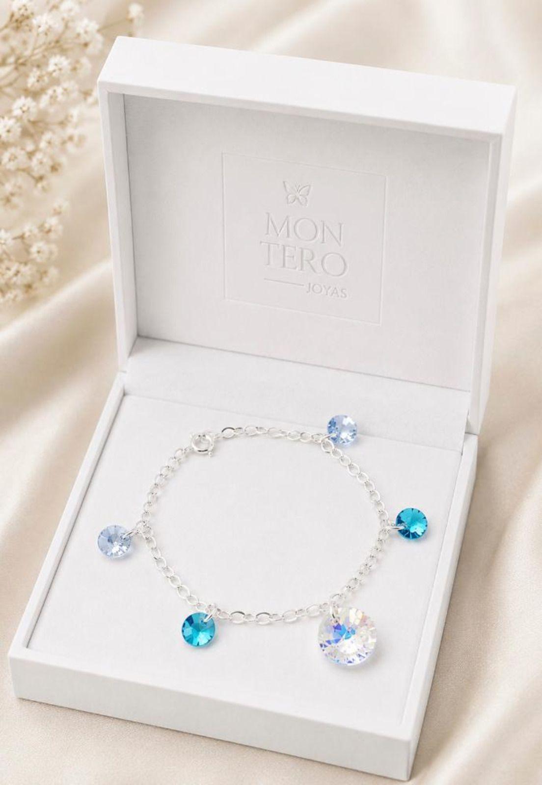 Pulsera Nepal Plata 925 Cristal Swarovski® Turquesa-2