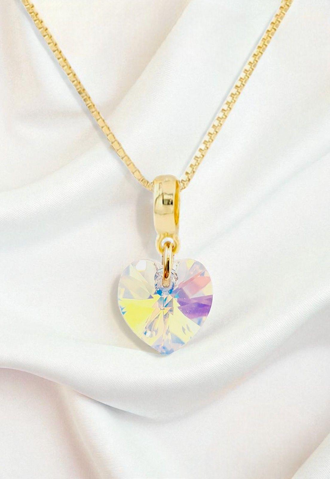 Collar Romance Gold 24K Cristal Genuino Aurora Boreal-2