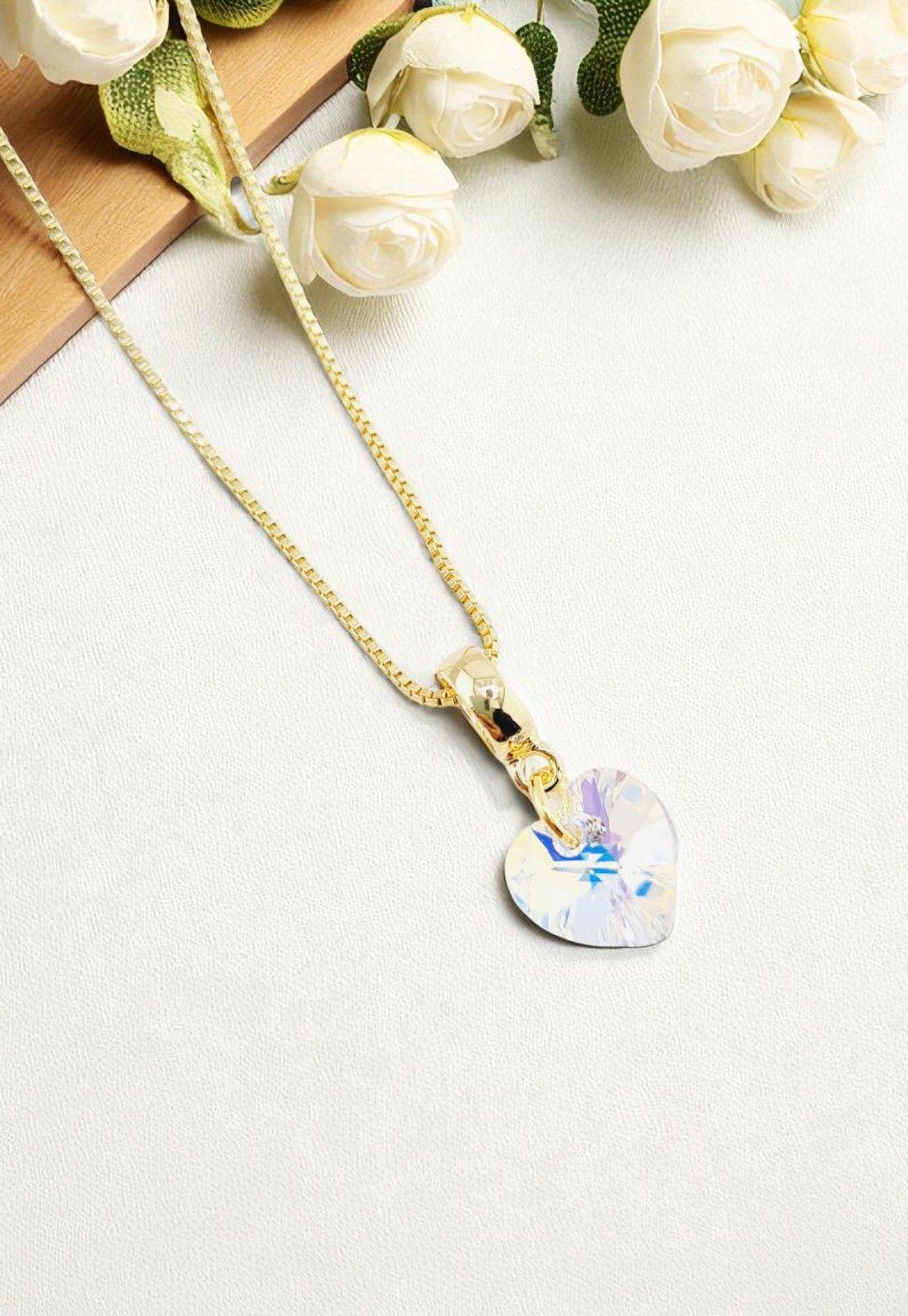 Collar Romance Gold 24K Cristal Genuino Aurora Boreal-3