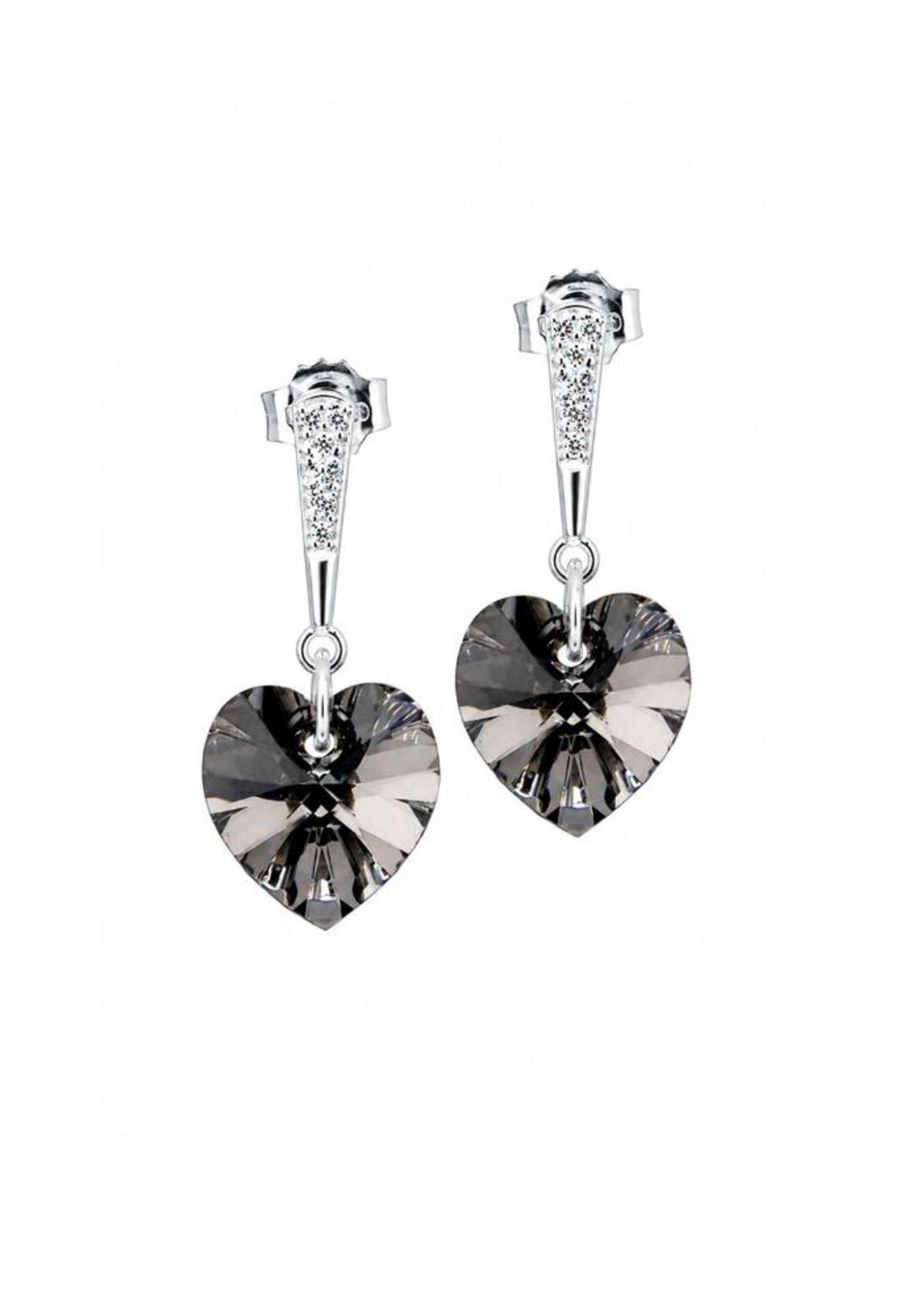 Aros Romance Plata 925 Cristal Swarovski® Silver Night-0