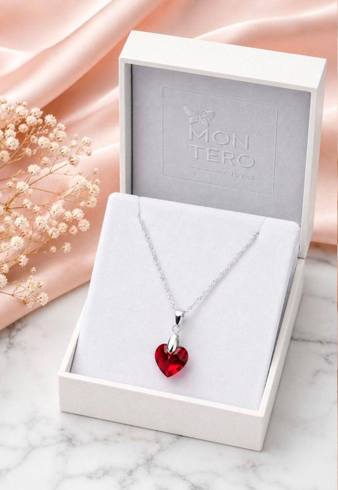 Collar Amor Plata 925 Cristal Swarovski® Siam-2