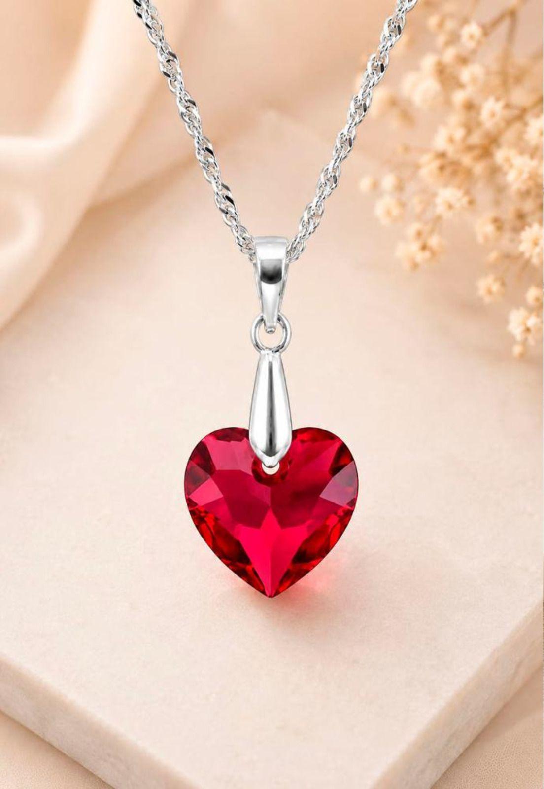 Collar Amor Plata 925 Cristal Swarovski® Siam-3