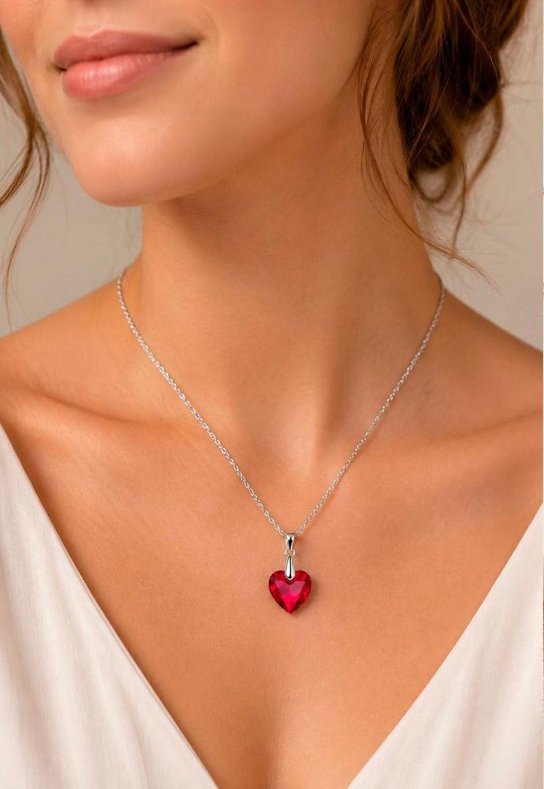 Collar Amor Plata 925 Cristal Swarovski® Siam-4