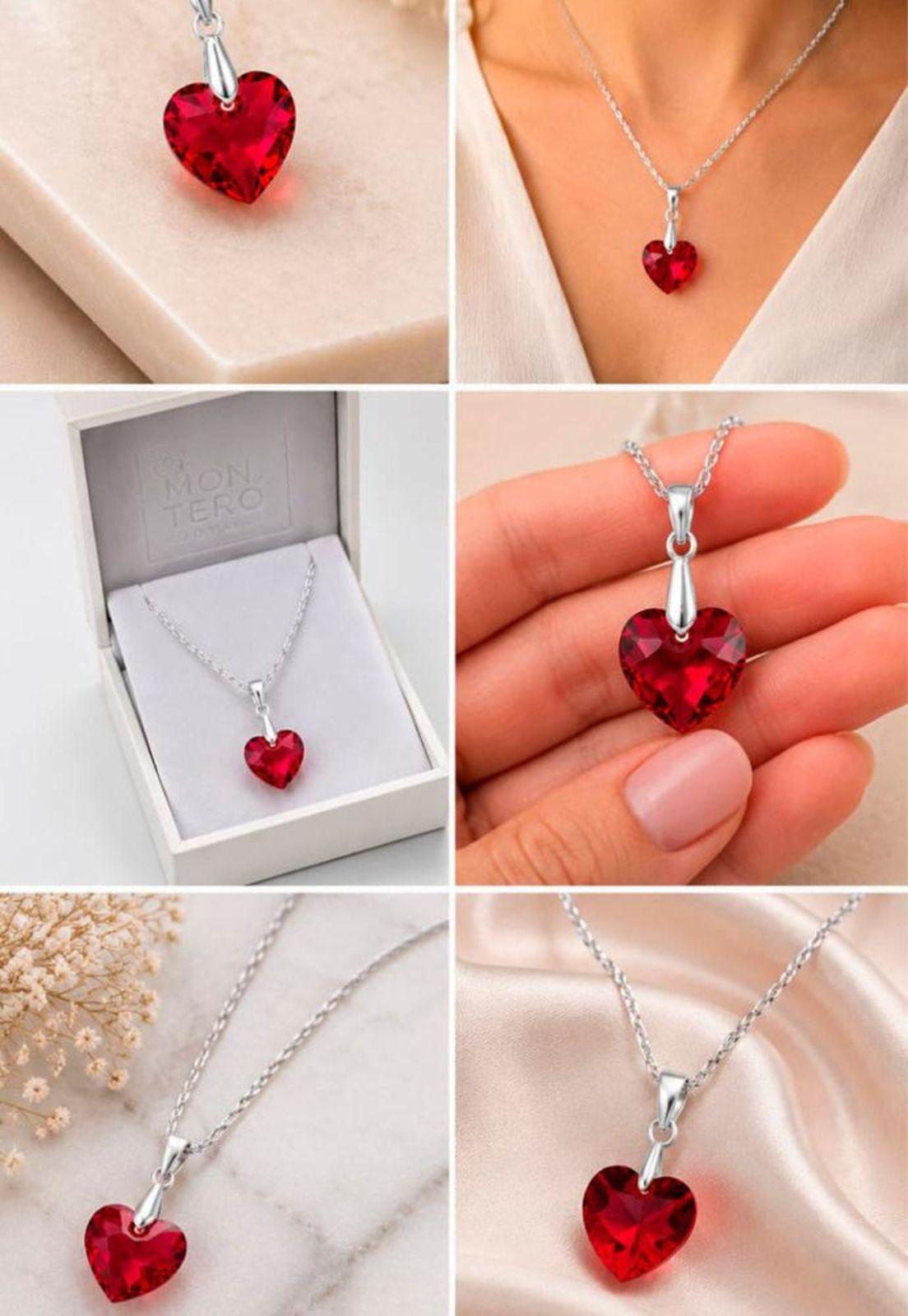 Collar Amor Plata 925 Cristal Swarovski® Siam-5
