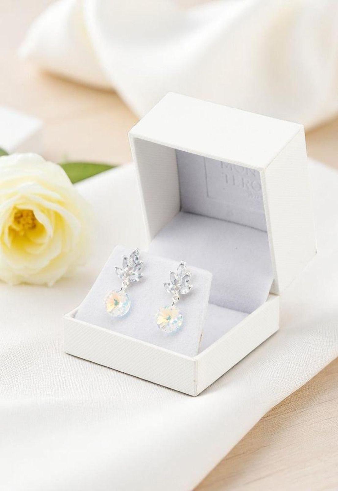 Aros Penelope Baño Oro Blanco Cristal Swarovski® Aurora Boreal-3