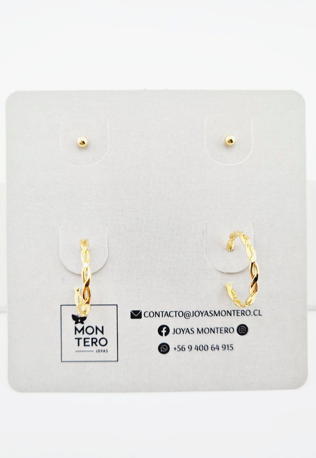 Pack Aros de Plata con Baño de Oro 24k Sienna-5