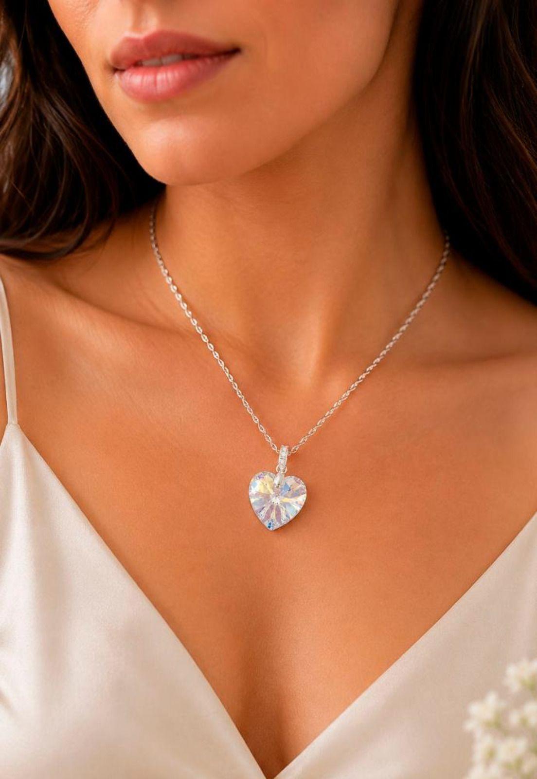Collar Gran Romance Plata 925 Cristal Swarovski® Aurora Boreal-3