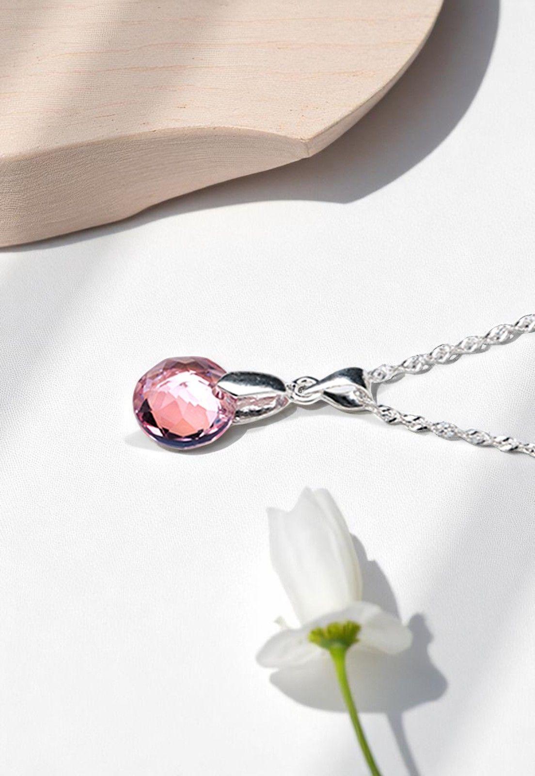 Collar Gracia Cristales Genuinos Light Rose -2