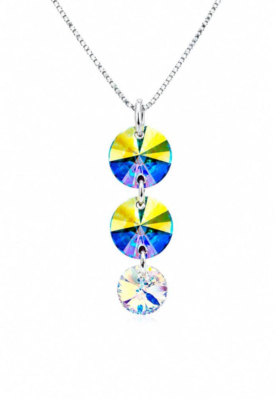 Collar Rafaela Plata 925 Cristal Swarovski® Aurora Boreal-0