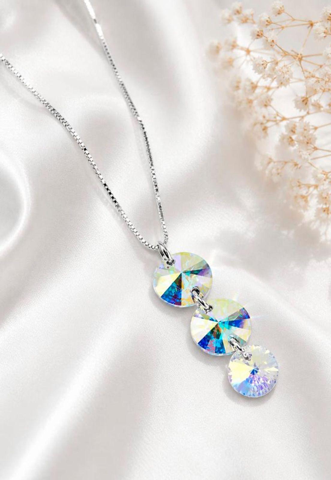 Collar Rafaela Plata 925 Cristal Swarovski® Aurora Boreal-1