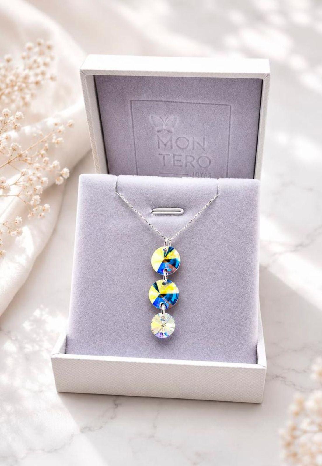 Collar Rafaela Plata 925 Cristal Swarovski® Aurora Boreal-2