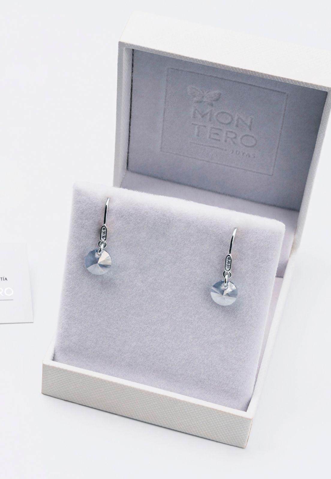 Aros Punto de Luz Circon Cristales Genuinos Blue Shade.-2