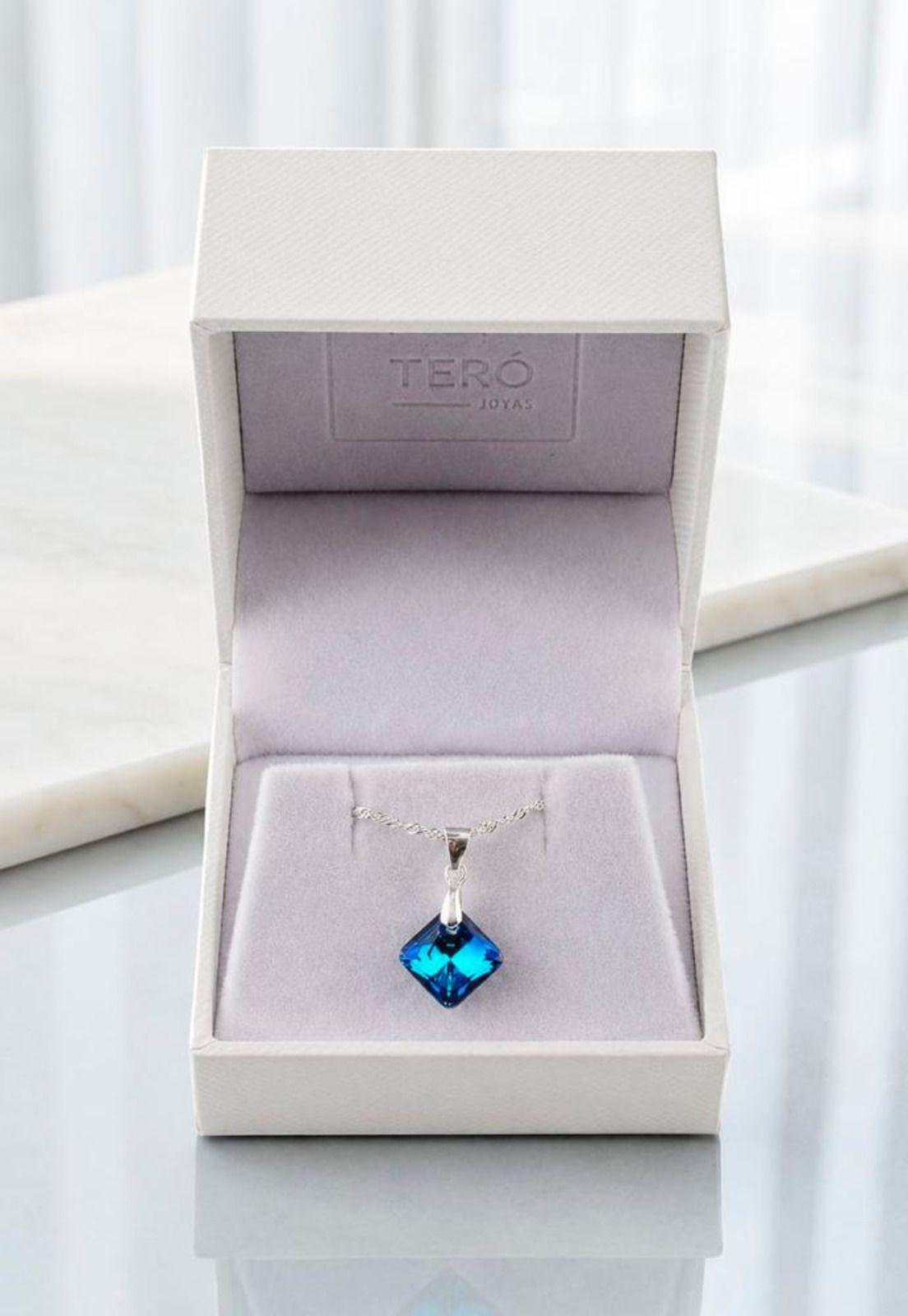 Collar Cristina Plata 925 Cristal Swarovski® Bermuda Blue-7