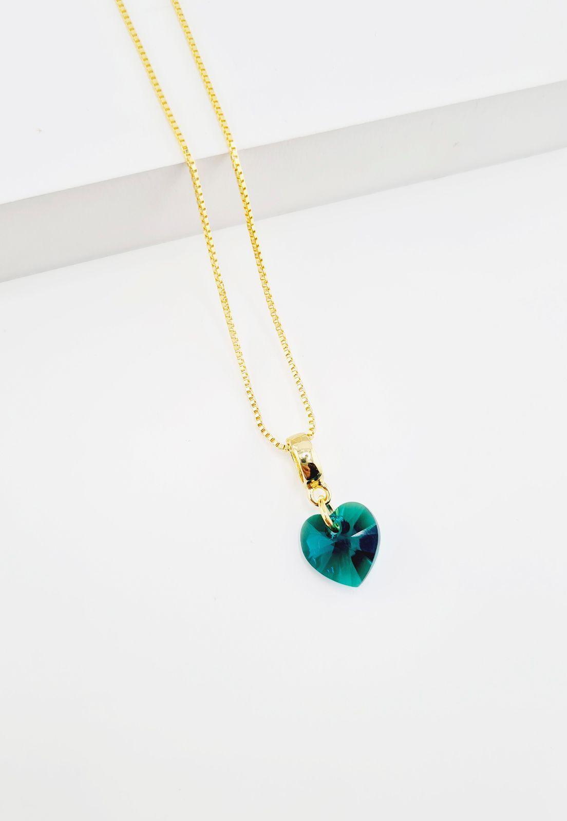 Conjunto Romance Gold Cristales Genuinos Emerald Shimmer-2