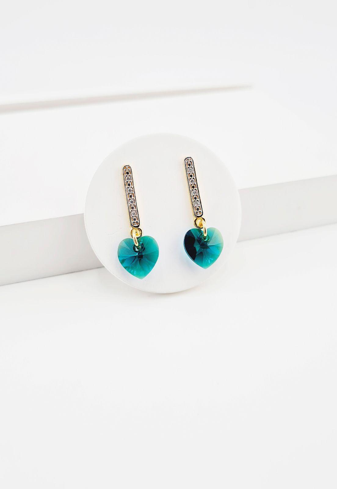 Conjunto Romance Gold Cristales Genuinos Emerald Shimmer-3