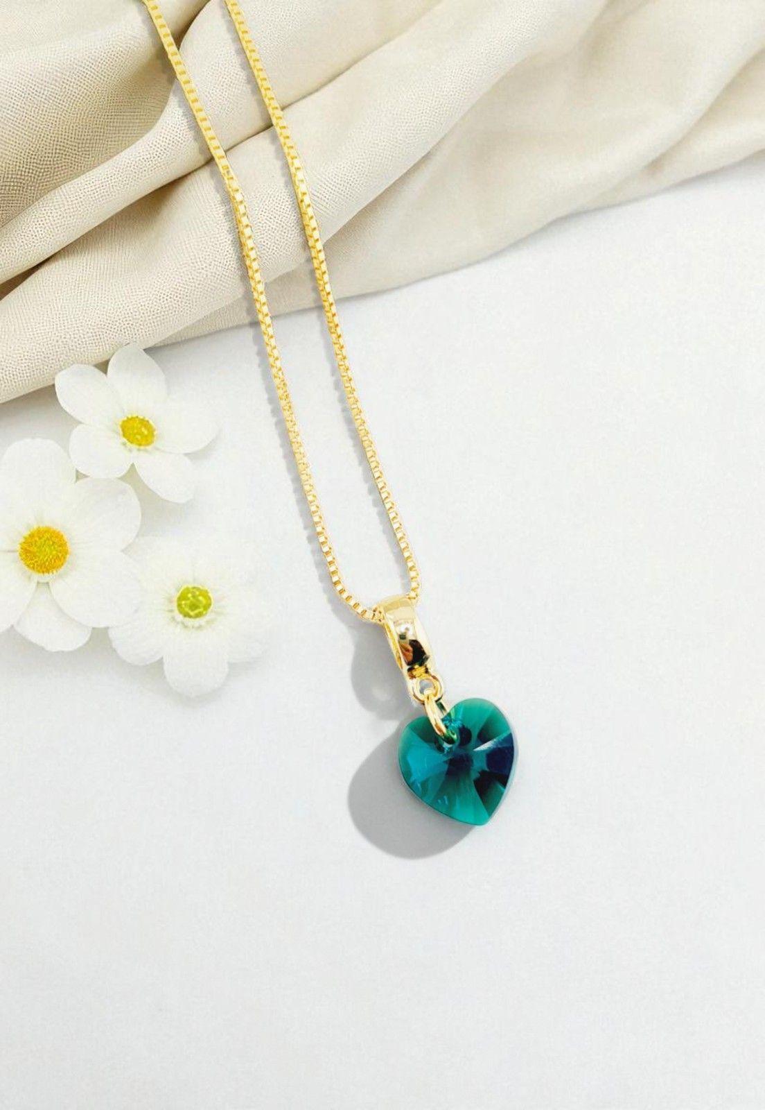 Conjunto Romance Gold 24K Cristal Genuino Emerald -3