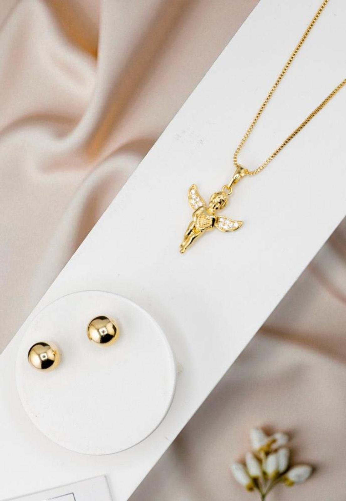 Conjunto Angel Gold 24K MicroCircones-3