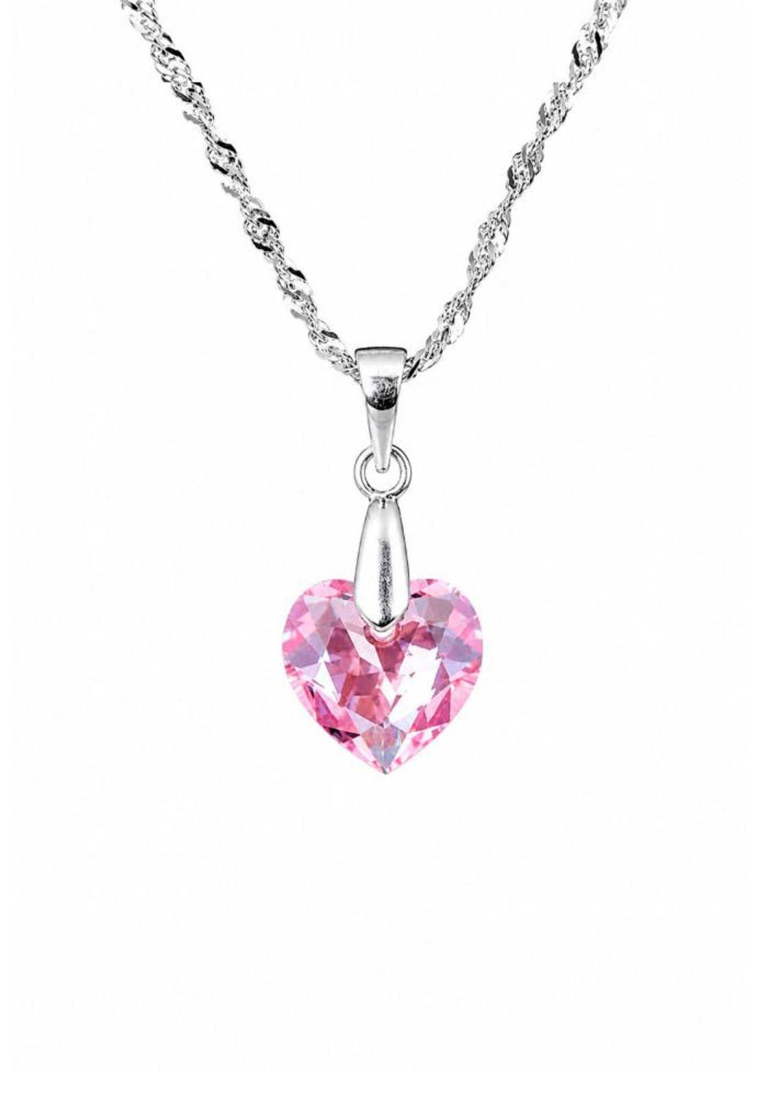 Collar Amor Plata 925 Cristal Swarovski® Light Rose-0