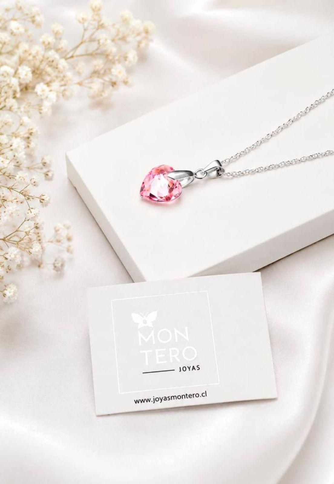 Collar Amor Plata 925 Cristal Swarovski® Light Rose-3