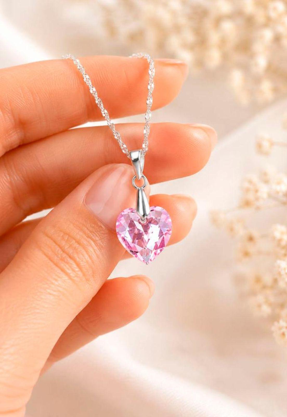 Collar Amor Plata 925 Cristal Swarovski® Light Rose-5
