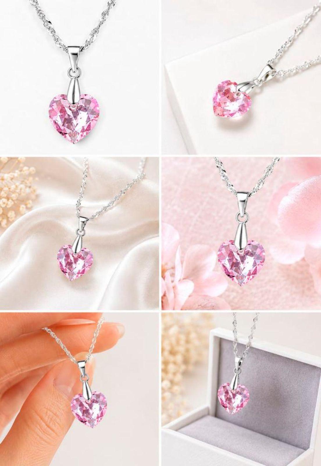 Collar Amor Plata 925 Cristal Swarovski® Light Rose-6