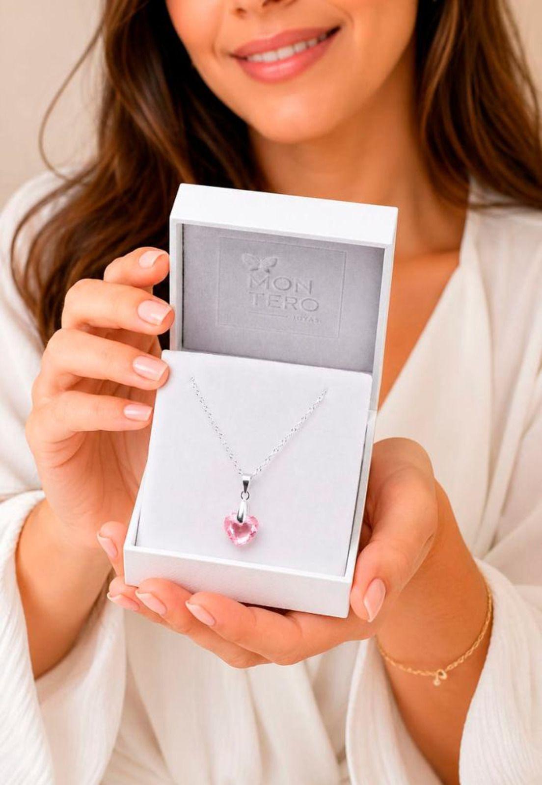 Collar Amor Plata 925 Cristal Swarovski® Light Rose-7